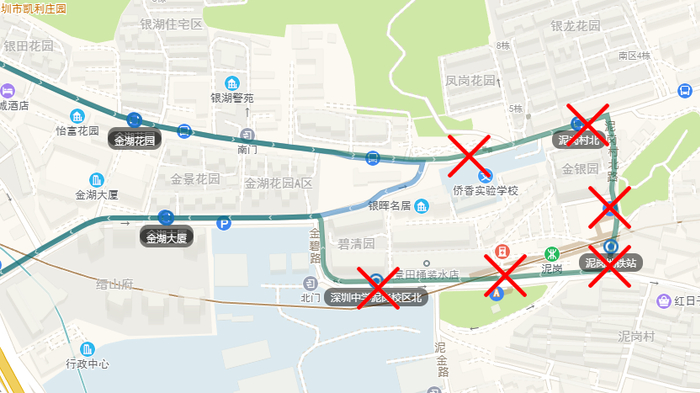 B614线调整路段示意图