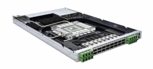 　　锐捷在OFC22上发布的51.2T硅光NPO冷板式液冷交换机