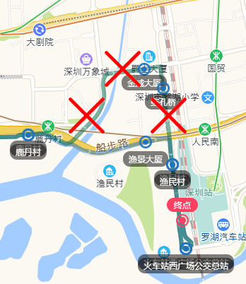 73线调整路段示意图