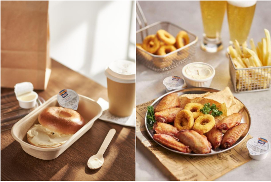 　　百吉福新出的涂抹芝士，可以让消费者随意搭配，份量自有决定