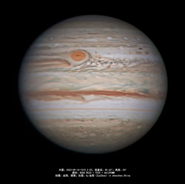 ▲ 木星，深圳市天文台 李德铼、坐照 观测/后期