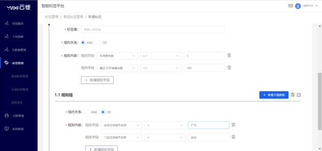 　　图源：云徙科技·标签平台