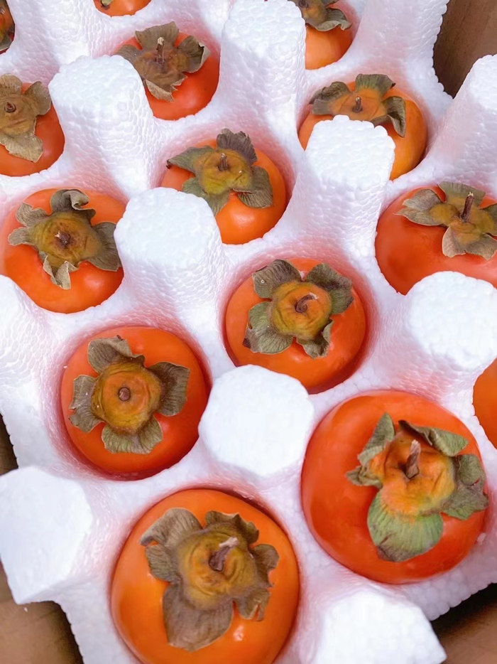 装在泡沫箱里的火晶柿子 图源：受访者提供