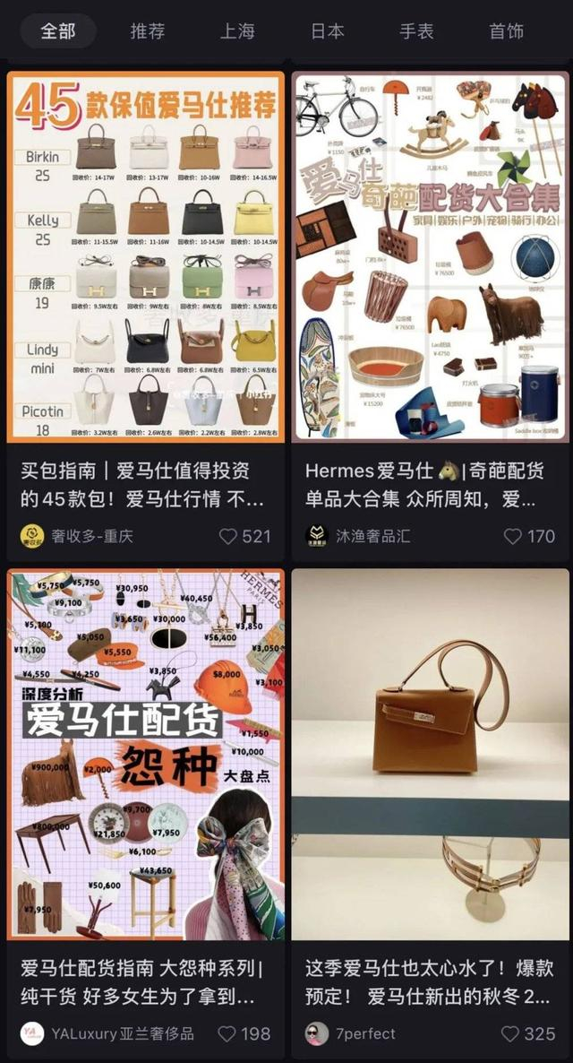 爱马仕配货是小红书上备受关注的话题之一 图源：小红书截图