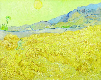     麦田与收割者（油画） 文森特·梵高