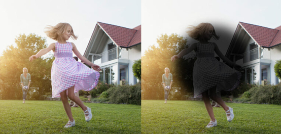 　　左图为正常人眼中的世界,右图为黄斑变性患者看到的世界。他们的世界彷佛被黑布蒙住了一块,留下一片缺失的黑洞。