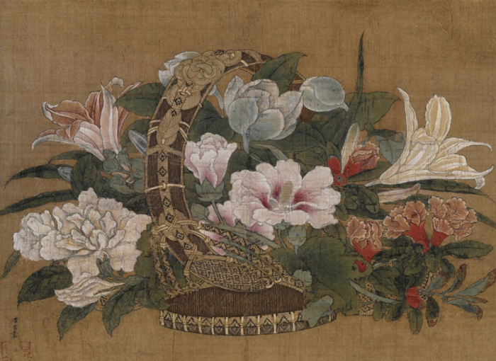 宋 李嵩 花篮图  26.1×26.3cm 宋代