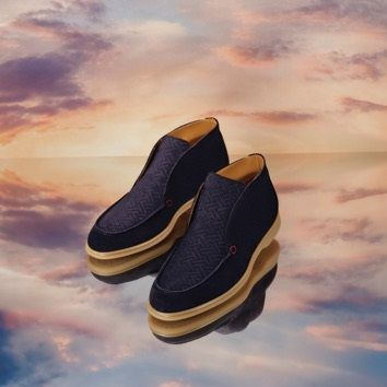 　　PORTOFINO印花麂皮踝靴