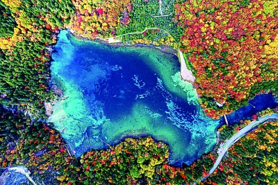     色彩斑斓的九寨沟景区 雷建摄