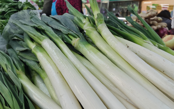 大葱。  新京报记者 刘欢 摄