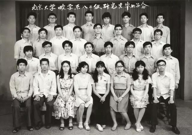 ·北大数学系1982级研究生毕业留念，二排左二为张益唐。
