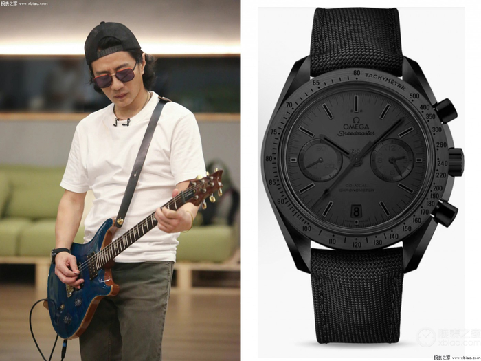 　　郑钧佩戴超霸墨黑腕表