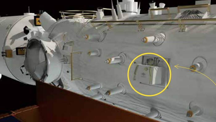 安装在核心舱壁外的流体回路泵。