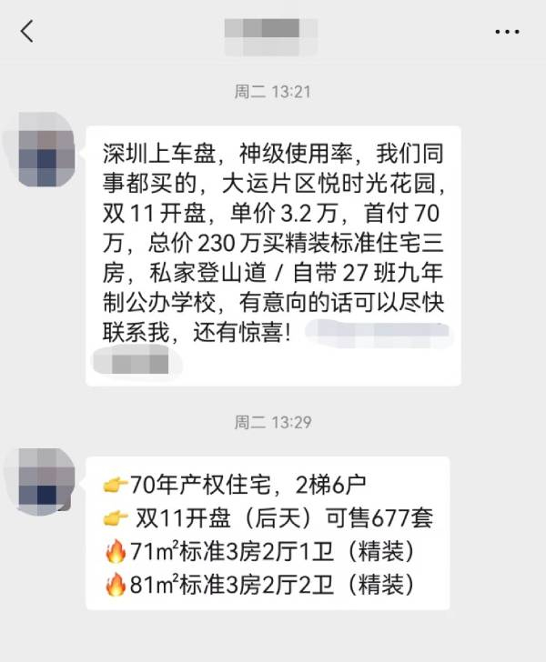深圳房产中介“双十一”推广信息