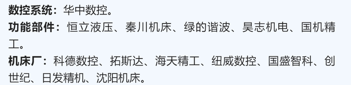 （国内五轴相关上市公司。来源：国金证券）