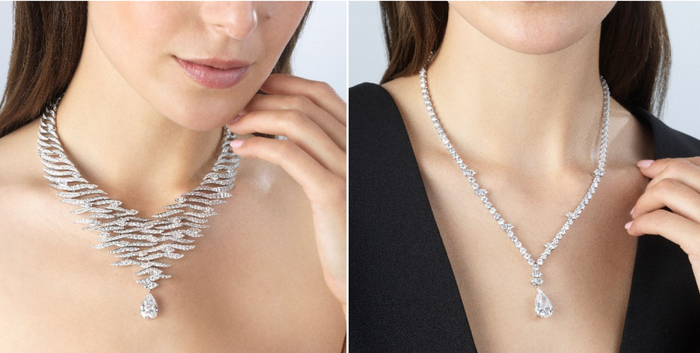 　　CHAUMET瀚海史诗高定珠宝套系 碧波生华高定项链转换