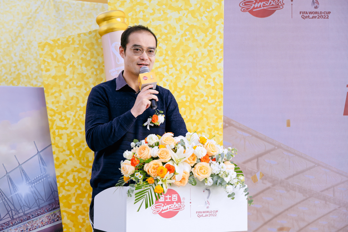 　　百威中国东北事业部总裁俞亮在活动现场发言