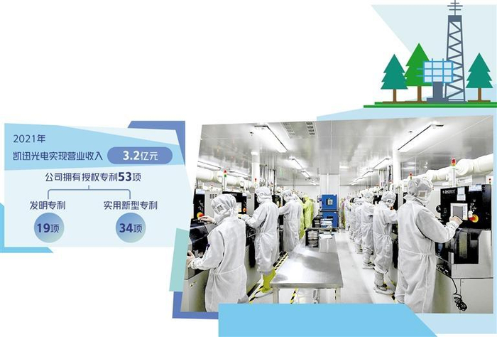 　　在凯迅光电LED芯片车间内，工作人员正进行芯片切割作业。本报记者 刘 兴摄