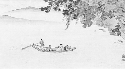     明·仇英《赤壁图卷》局部