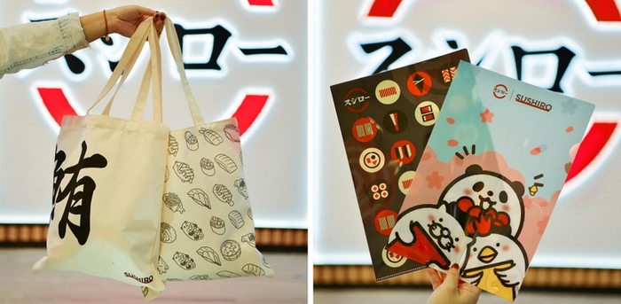 　　图4：寿司郎西南首店关注有礼，托特包及文件夹周边等你来领