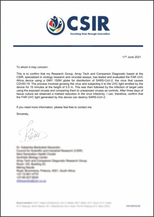 　　图：CSIR 实验室测试结果