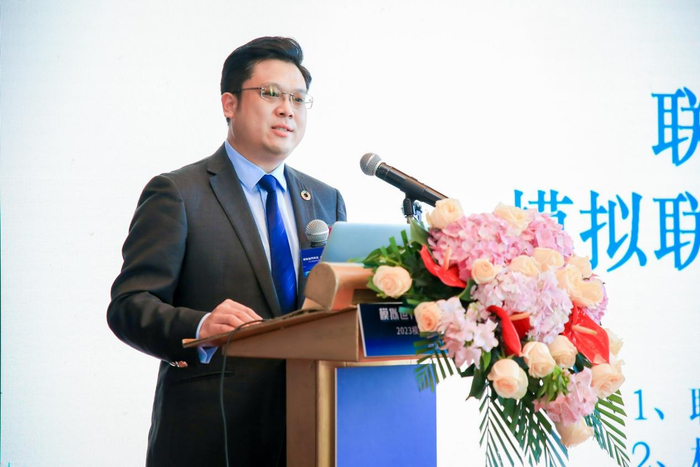 　　图:联合国可持续发展目标全球协作项目工作委员会主任柳云虎致辞