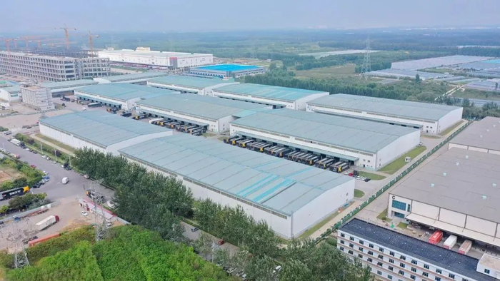 图为廊坊宝湾国际物流园区航拍图。