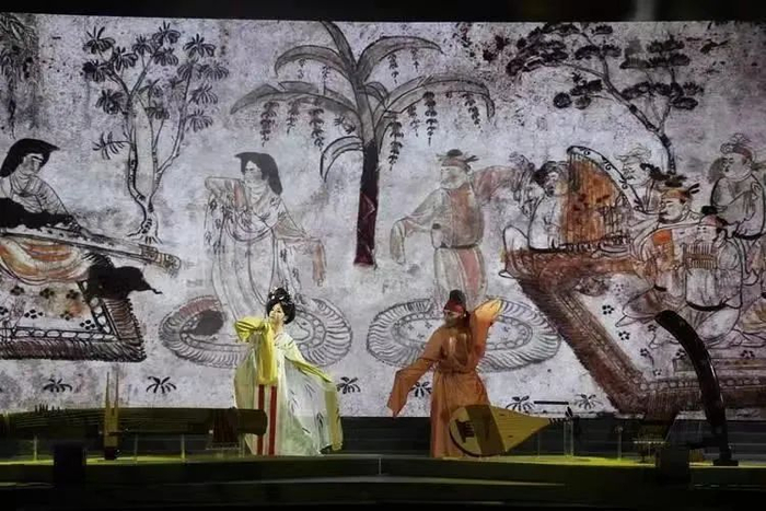 ▲西安音乐学院根据韩休墓壁画复现的乐舞。