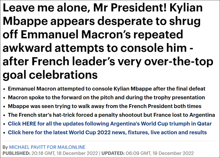 英国《每日邮报》报道截图