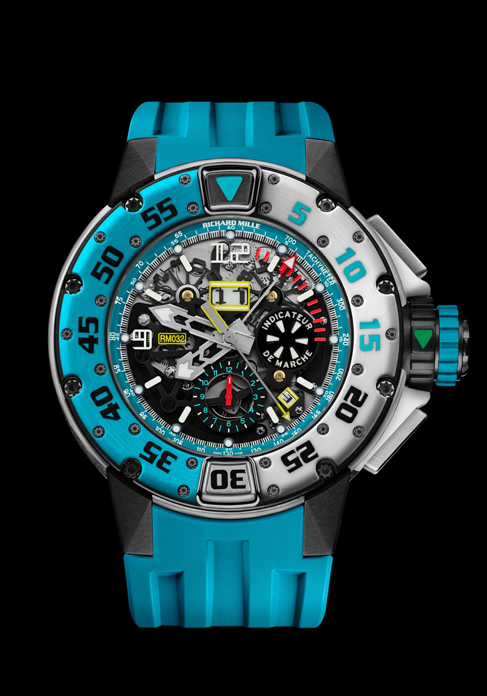 　　RM 032自动上链潜水计时码表圣巴托帆船赛款