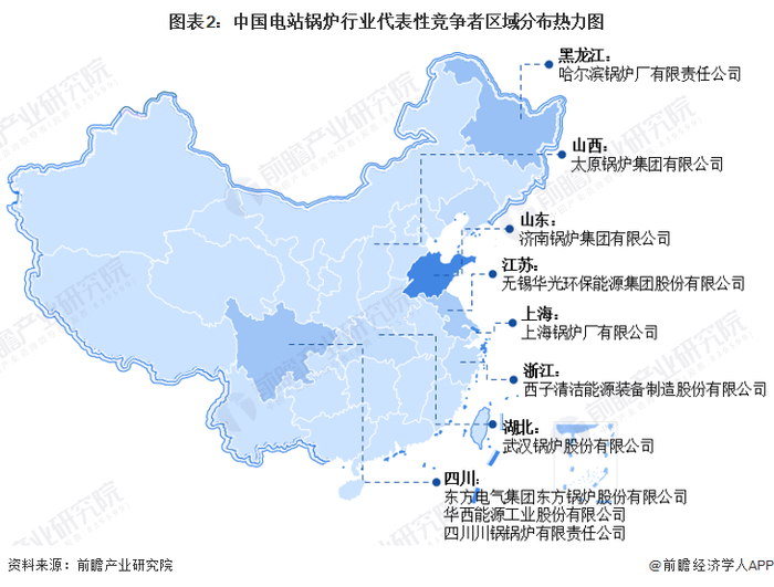 注：颜色越深，该地区企业数量越多。