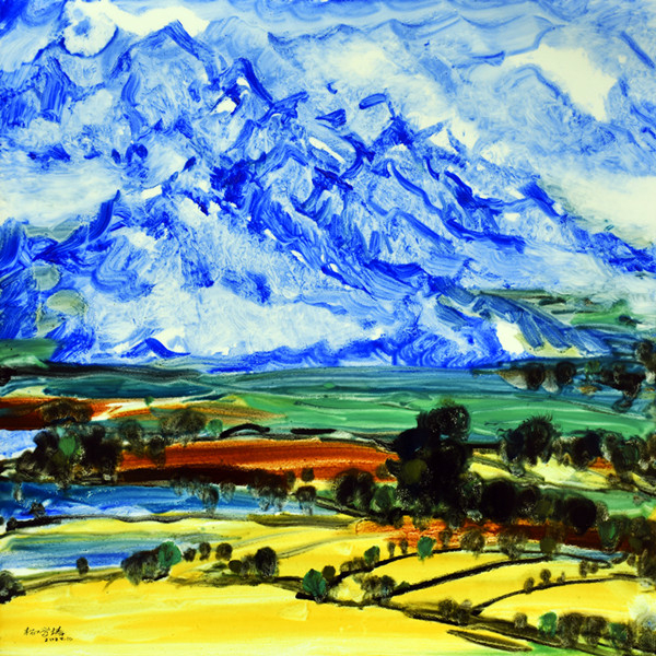 　　满彩瓷板画《西域印象》之一 60×60cm