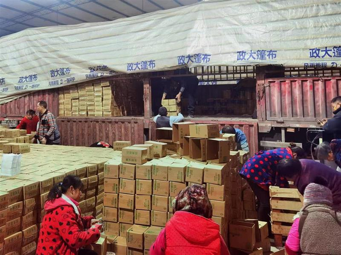 四川省檬果汇农业有限公司加班加班赶制订单。