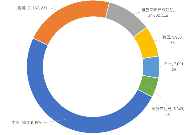 　　图1 数字医疗领域五大局及国际局专利受理情况