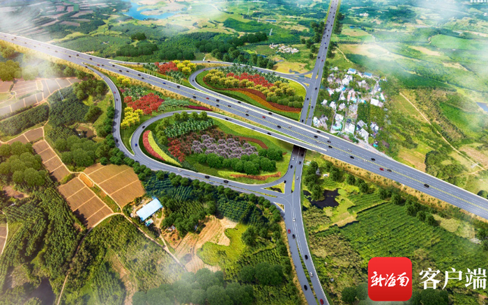 G9813万洋高速公路王五互通立交工程效果图。