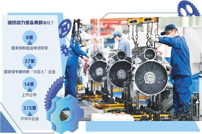  在潍柴动力生产车间内，工人们正在操作机器。任海军摄