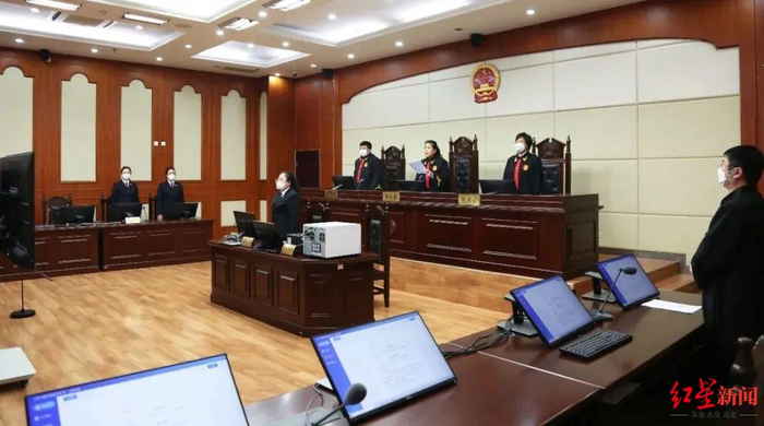 ↑郑金兰一审宣判现场 图据山东省高院&nbsp;