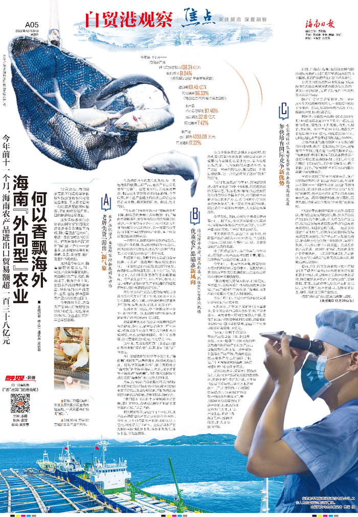 12月30日出版的《海南日报》A05版面图↑