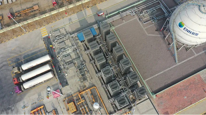 ▲LNG槽车在厂站中卸车，安全数智产品卸车卫士进行全流程监督核