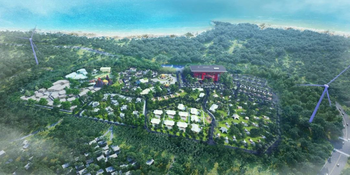 “火山海岸”驿站整体鸟瞰效果图。（海南省商务厅供图）