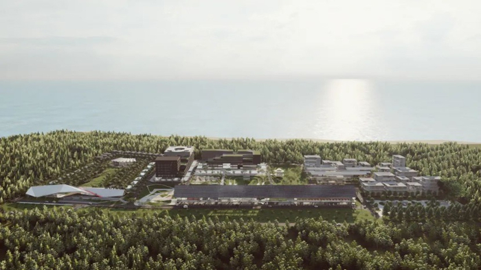 “夕照儋耳”驿站整体鸟瞰效果图。（海南省商务厅供图）