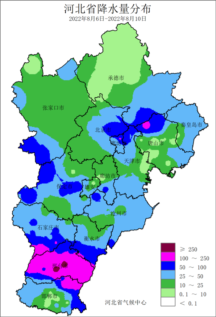 2022年8月6~10日降水分布图