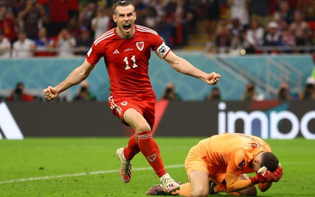 卡塔尔世界杯，贝尔代表威尔士打进一球。  图/IC photo