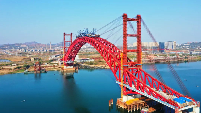 建设中的清水塘大桥。项目单位供图