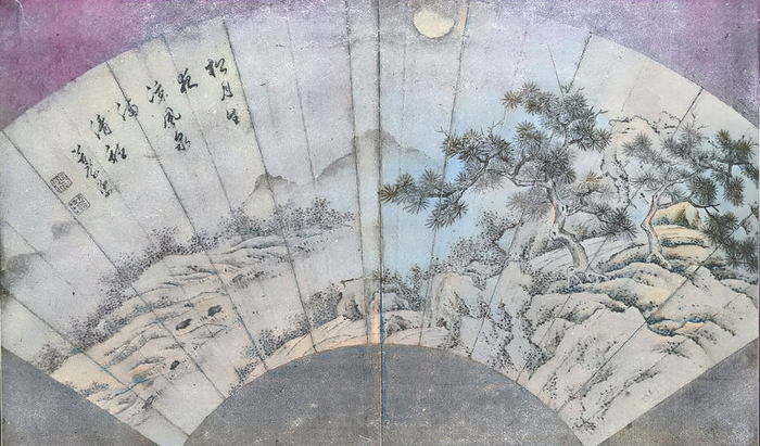     杨洁《松月生花》扇面