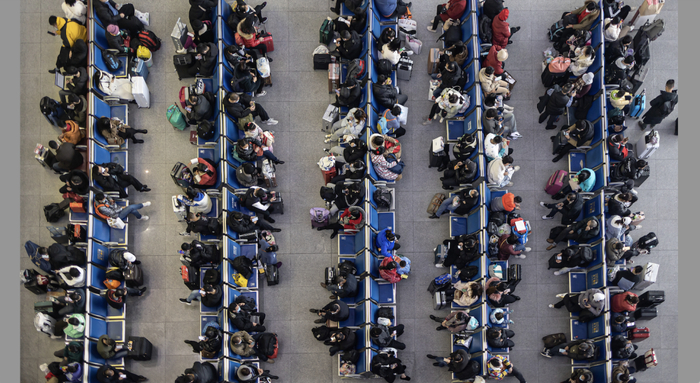 ▲2023年1月13日 成都东站候车大厅