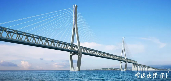即将建设的高铁杭州湾跨海大桥（效果图）