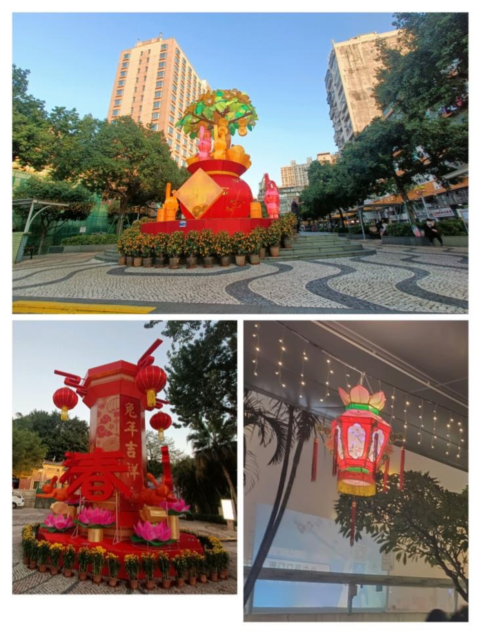 澳门多处可见的新春装饰 财联社记者摄