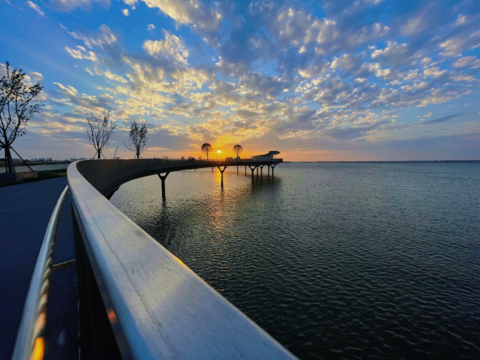 ▲沪苏交界的元荡慢行桥摄影：李洋洋