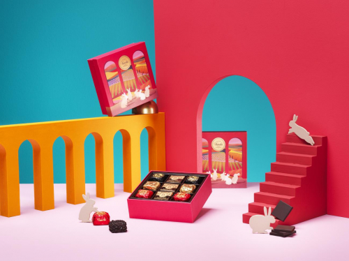 　　Venchi 兔迎新春新年巧克力圆型礼盒、方形礼盒